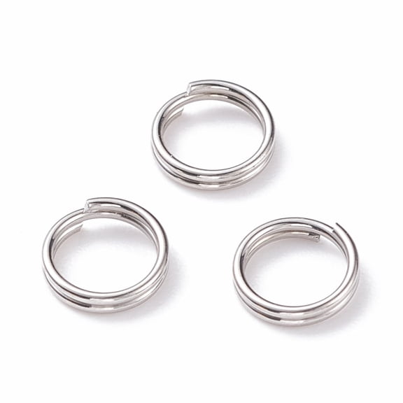 200pcs Non-Tarnish 304 Stainless Steel Split Rings Double Loops Jump Rings Stainless Steel color 8x1.5mm Inner Diameter: 6.5mm Single Wire: 0.75mm