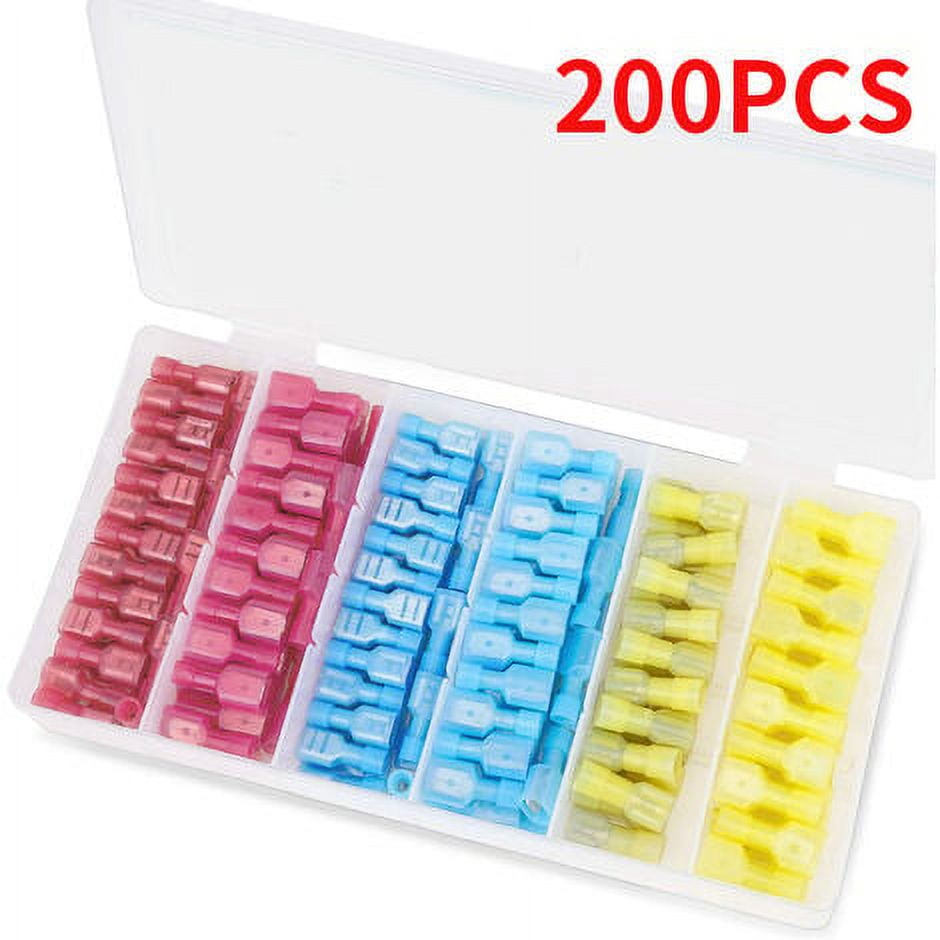 200pcs Nylon Quick Disconnect Connector Kit, Insulated Electrical
