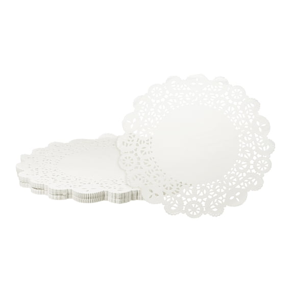 200pcs Paper Doilies 14.5" Round Disposable Lace Paper Doilies Placemats White