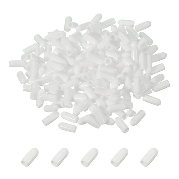 200pcs Pegboard Hooks Protector Rubber End Caps, Peg Board Hook Flexible Prongs End Tips Caps Rack Cover for Pegboard Dishwasher Hook, White(22mm Long 4mm Inner Dia)