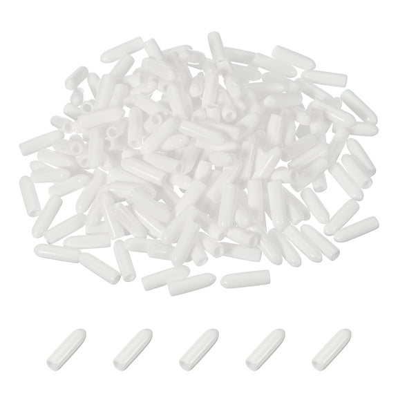 200pcs Pegboard Hooks Protector Rubber End Caps, Peg Board Hook Flexible Prongs End Tips Caps Rack Cover for Pegboard Dishwasher Hook, White(23mm Long 3mm Inner Dia)