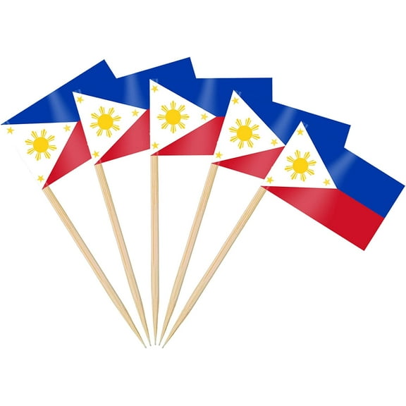 200pcs Philippines Flag Toothpick Flags Picks, National Day, Birthday Party