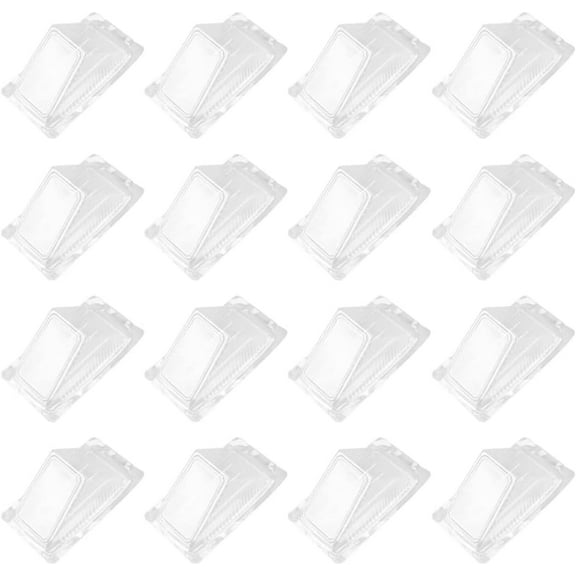 200pcs Plastic Cake Slice Container Clear Plastic Trays with Hinged Lid Sandwich Wedge Container Cheese cake Container Take Out Container Holders for Cake, Cheesecake, Tres Leches, Flan, Desserts