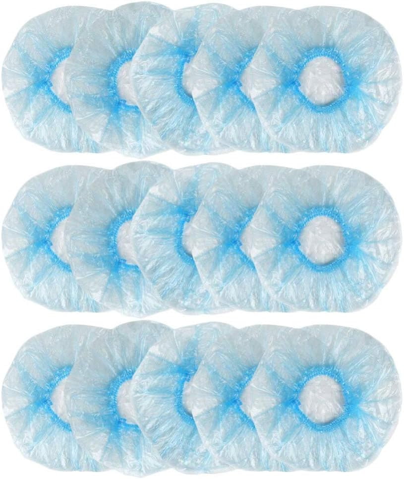 200pcs Plastic Shower Cap Disposable Clear Bath Hat Hair Head Cover for