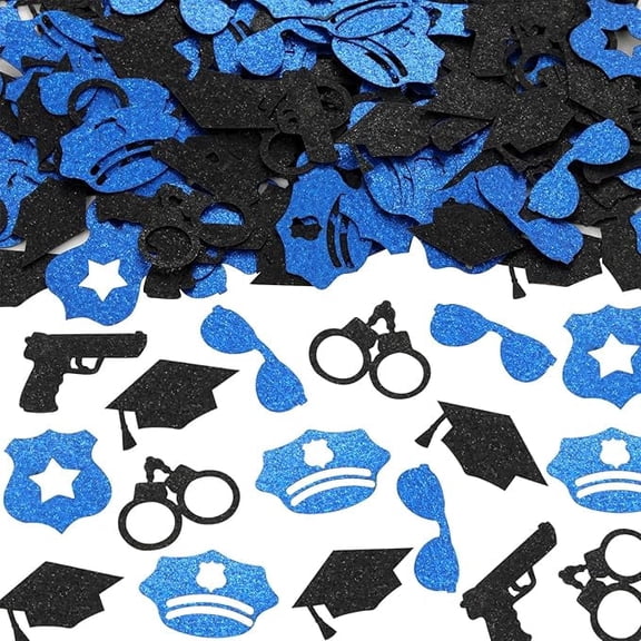 200pcs Police Graduation Confetti, Police Graduation Party Decorations, Police Academy Officer Graduation Confetti, Congrats Grad Confetti for Retirement Birthday Party Table Decorations
