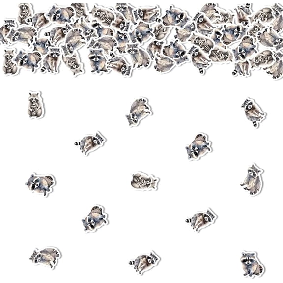 200pcs Raccoon Confetti, Raccoon Birthday Decorations Raccoon Table Confetti Double-Sided Paper for Woodland Theme Raccoon Baby Shower Birthday Party Supplies