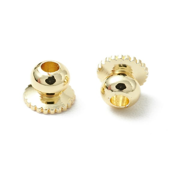 200pcs Rack Plating Brass Bead Cap Long-Lasting Plated Cadmium Free & Lead Free Real 18K golden Plated 4x3mm Hole: 1.2mm