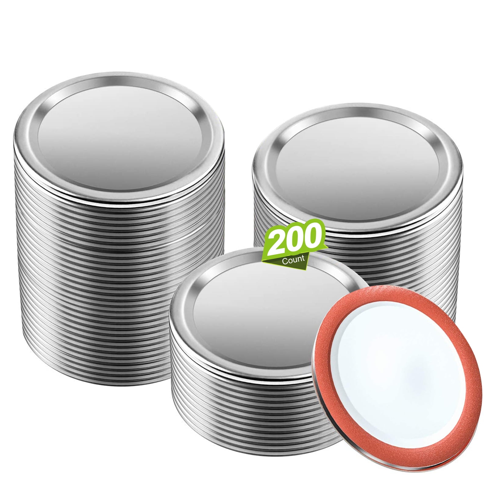 200pcs Regular Mouth Canning Lids, Mason Jar Lids for Canning, Reusable