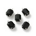 thumbnail image 1 of 200pcs Rhinestone Pendants with Brass Findings Rectangle Jet 13x8x5.5mm Hole: 1.2mm, 1 of 3