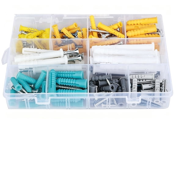 200pcs Round Head Self-Tapping Expansion Screws with Rubber Plugs - M4/M5 Plastic Screw Set for Home Repairs and DIY Projects
