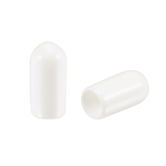200pcs Round Rubber End Caps 3/16"(5mm) White Vinyl Cover Screw Thread Protector