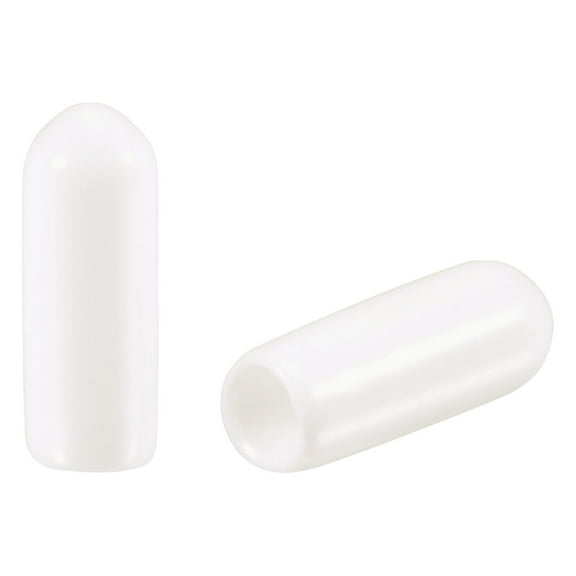 200pcs Round Rubber End Caps 5/32"(4mm) White Vinyl Cover Screw Thread Protector