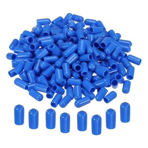 Uxcell Rubber End Caps Cover Vinyl Screw Thread Protector Round Vacuum Caps for Screw Bolt Pipes 1/4 inch 200Pcs