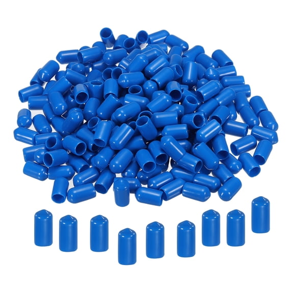 Uxcell Rubber End Caps Cover Vinyl Screw Thread Protector Round Vacuum Caps for Screw Bolt Pipes 5/16 inch 200Pcs