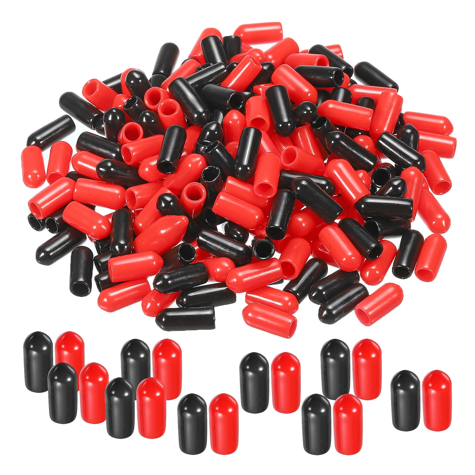 200pcs Rubber End Caps Cover Assortment 5mm Screw Thread Protector for