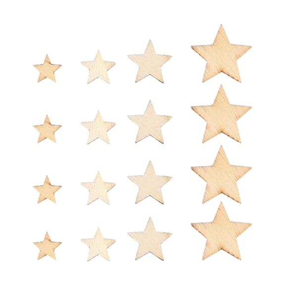 200pcs Rustic Wooden Hearts and Stars, Natural Unfinished Wood Chips for Crafts DIY, Bulk Mixed Wood Shapes for Scrapbooking Home Decoration, DIY Craft Supplies
