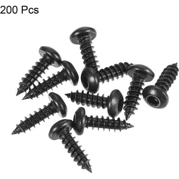 200pcs Screws DIY Self Tapping Screws Black M3 Machinery Machine Screws Cap Screws Hex Socket Button Head M3 X 8MM