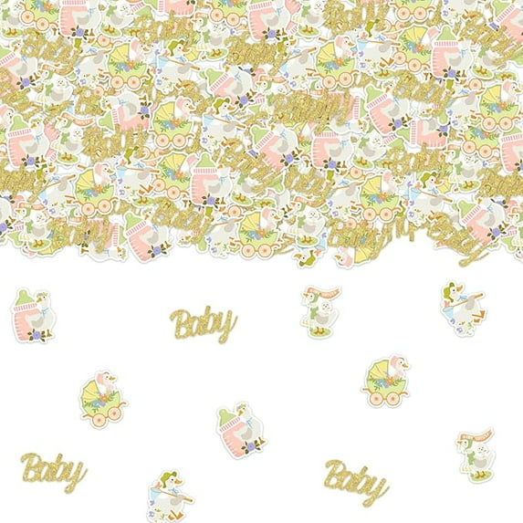 200pcs Silly Goose Confetti Goose Theme Baby Shower Decorations Table Decors Floral Goose Gender Reveal Decors Cute Geese Birthday Decor Fun Farm Animal Goose Party Decor Flower Lawn Party Supplies