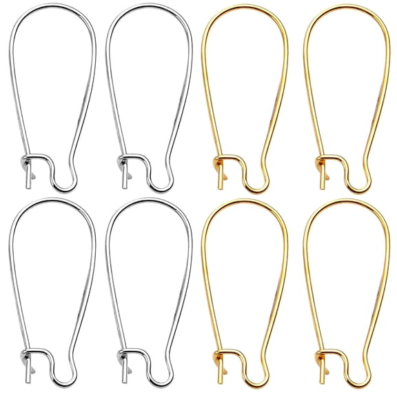 200pcs Silver and GoldKidney Ear Wires U-Shaped Earring Hooks Earring Components for Long Dangle Earrings Jewelry Makings
