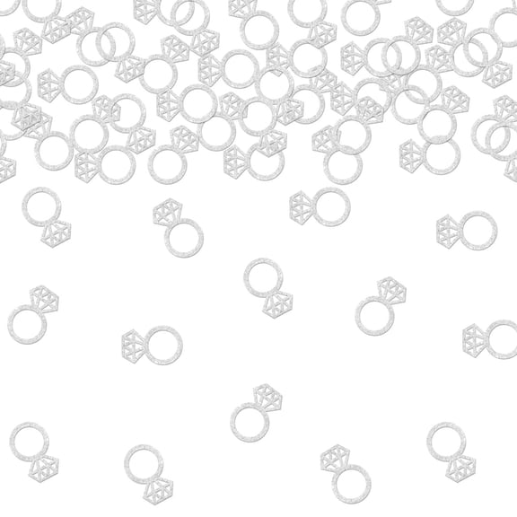 200pcs Sliver Diamand Ring Confetti Party Decorations Glitter Bachelorette Party Table Confetti Sprinkles Diamand Rings for Bridal Shower Bride To Be Engagement Supplies Wedding Lasting Surprise