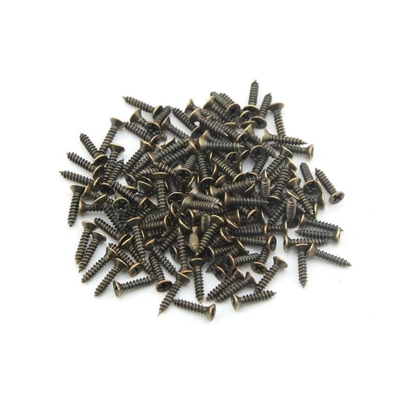 200pcs Small Wood Screw (2×10mm/0.07×0.39in, Bronze)
