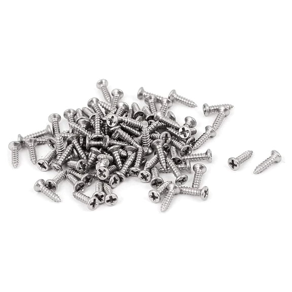 200pcs Small Wood Screw (2×10mm/0.07×0.39in, Silver)