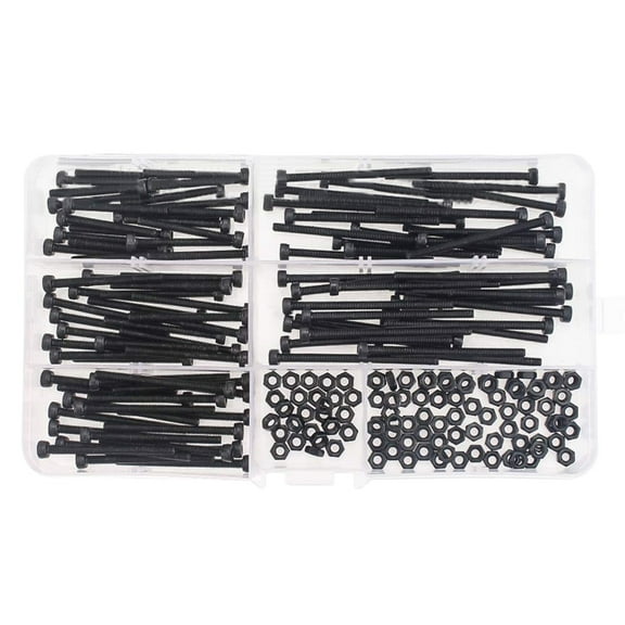 200pcs Socket Head Caps Screws Stainless Steels Metric Bolt and Nut Set
