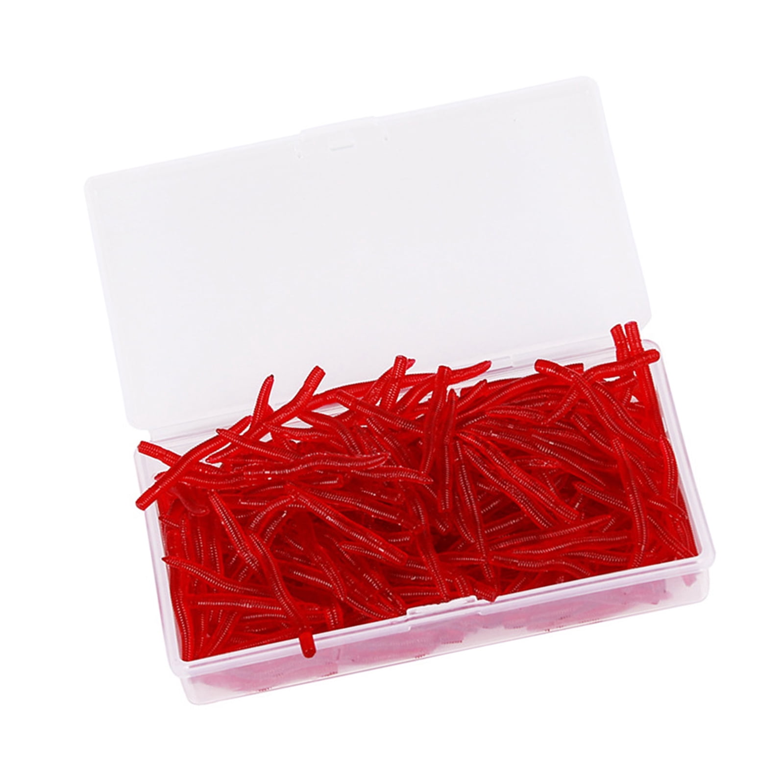 200pcs Soft Artificial Lure Rubber Fishing Lure Earthworm Bloodworms ...