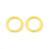 200pcs Spray Painted Iron Open Jump Rings Round Yellow 18 Gauge 10x1mm ...