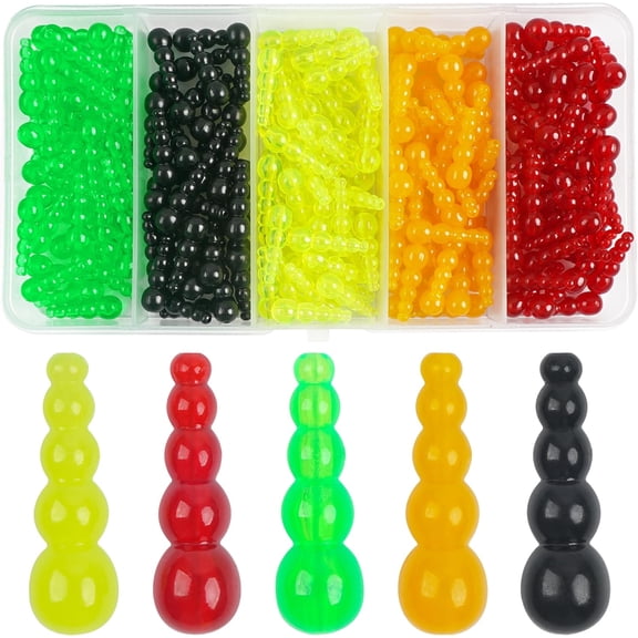200pcs Stacked Fishing Beads, Plastic Fishing Lure Beads Tackle Trout Beads Tapered Bead Fishing Lure Making Supplies for Walleye Rig Inline Spinner Rig Saltwater Freshwater