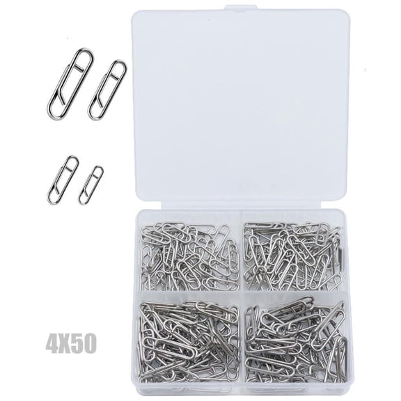 200pcs Stainless Fast Speed Clip Fishing Tackle Link Split Rings Fishing Clip Connector