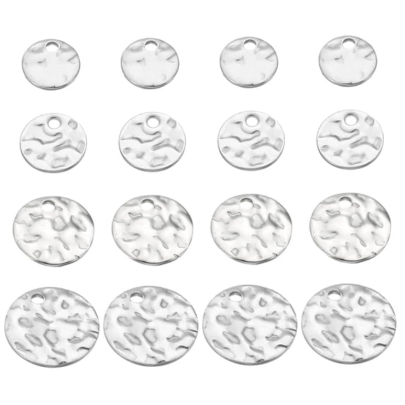 200pcs Steel Disc, Round Charm Metal Stamping Blanks Tags Stainless Steel Stamping Tag Pendant, Silvery