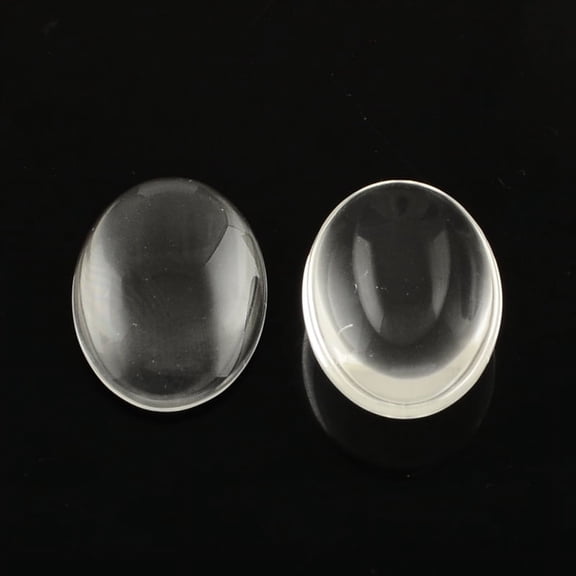 200pcs Transparent Oval Glass Cabochons Clear 10x8x3.5mm