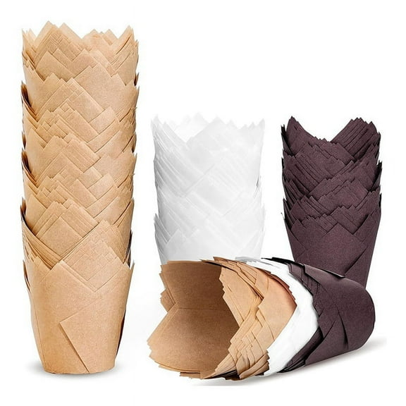 200pcs Tulip Cupcake Liners, Muffin Liners Holders for Baking Cups, Greaseproof Cupcake Wrappers for , Christmas