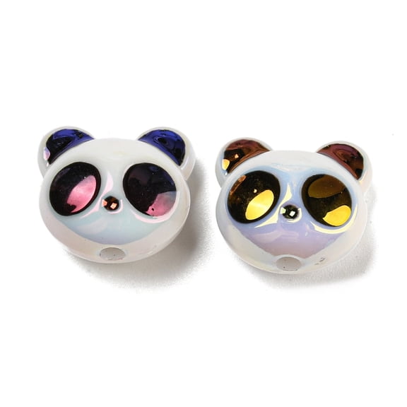 200pcs UV Plating Iridescent Acrylic Beads AB color Panda White 17x18.5x12.8mm Hole: 2.5mm