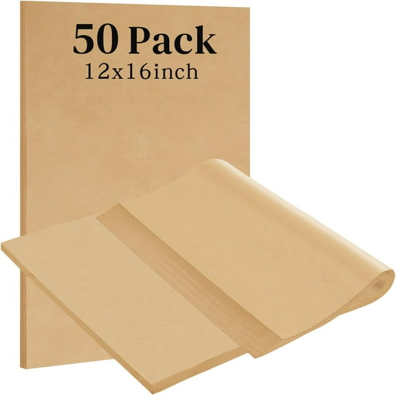 200pcs Unbleached Parchment Paper Sheets for Baking, 12 x 16 Inch, Non-Stick Precut Half Sheet Parchment Paper for Baking, Cooking, Air Fryer, Oven (12“x16“-50pack)