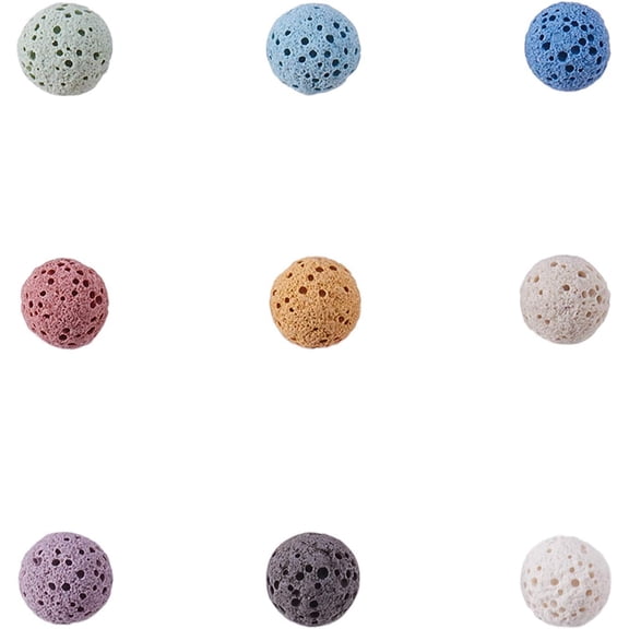 200pcs Unwaxed Beads for Perfume Essential Oil Beads Aromatherapy Beads Dyed Round No Hole Mixed color 8~9mm