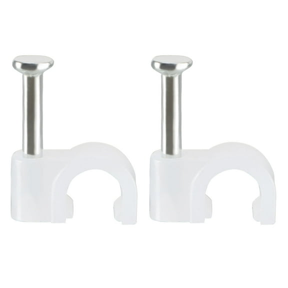 Uxcell 200 Pcs Wall Mount Coax Electric Cable Wire Clip Fastener Saddle 0.28" Width White Nylon