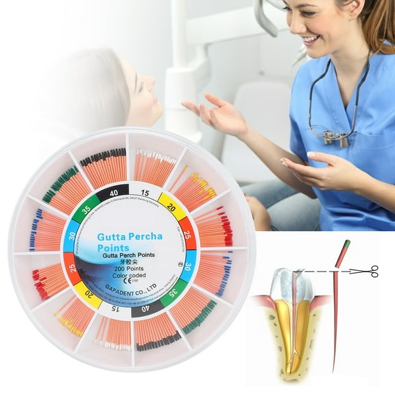 200pcs / box Dental Gutta Percha Points Tips Endodontic Root Canal Fill Material