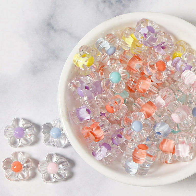 200pcs flower Glass Seed Beads for Jewelry Making Bead Set for Bracelet Necklace Making DIY Arts and Crafts