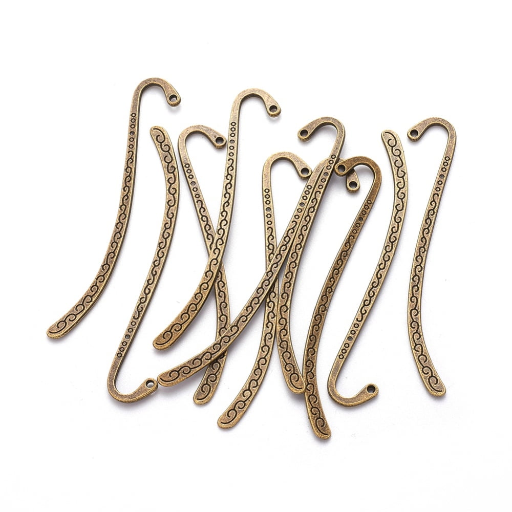 200pcs style Bookmarks Zinc Alloy Antique Bronze Cadmium Free & Lead Free & Nickel Free 84x14x1.5mm Hole: 1.6mm