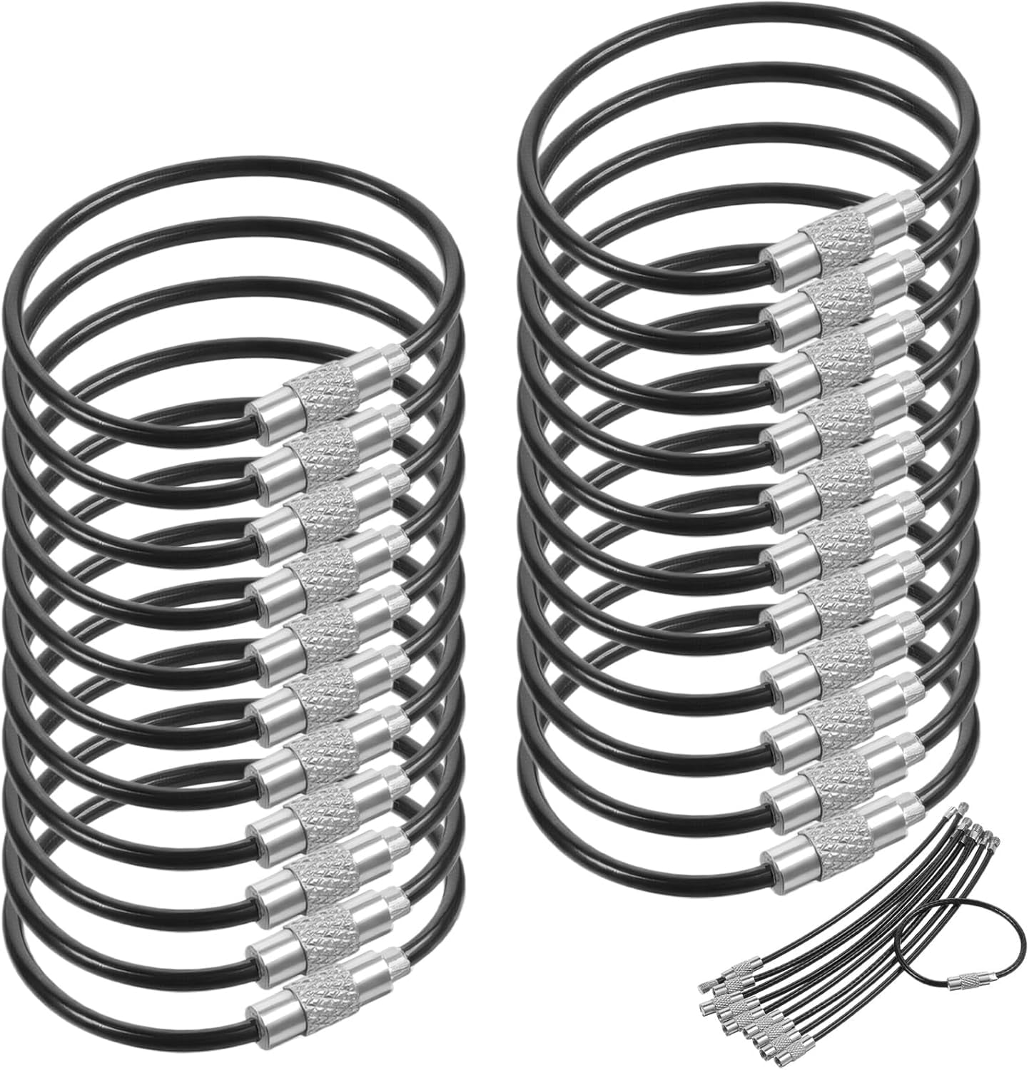 200pcs wire keychain cable stainless steel wire keychain cable key rings bulk metal wires luggage tag cables mini backpack keychains loop key rings for car keys diy keychains hardware