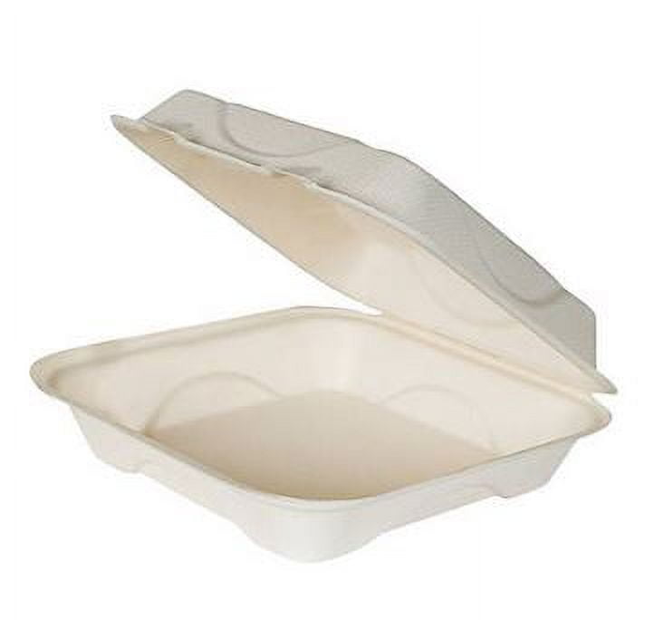 PAMI Sugarcane 100% Biodegradable 8 Clamshell Food Containers With