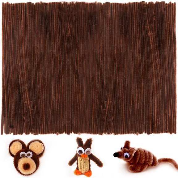 200psc Brown Pipe Cleaners, Chenille Stems, Pipe Cleaners for Crafts, Pipe Cleaner Crafts, Art and Craft Supplies.