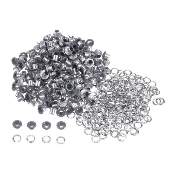 200set Grommets Kit Metal Eyelets 3mm Grommet Tool for Shoes Clothes Belt Bag DIY Project, Grey