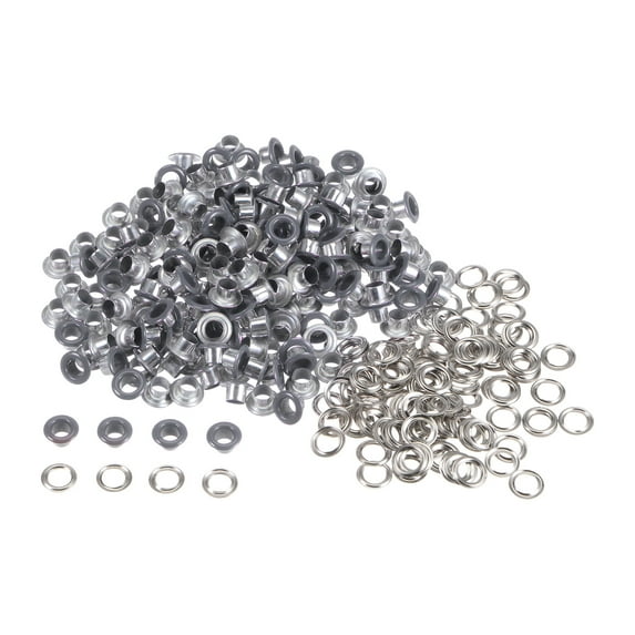 200set Grommets Kit Metal Eyelets 4.5mm Grommet Tool for Shoes Clothes Belt Bag DIY Project, Grey