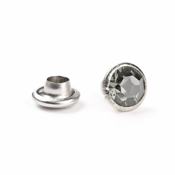 200sets Brass Decorative Rivets with Rhinestone for Clothes bag Shoes Leather Craft 6.5x6mm