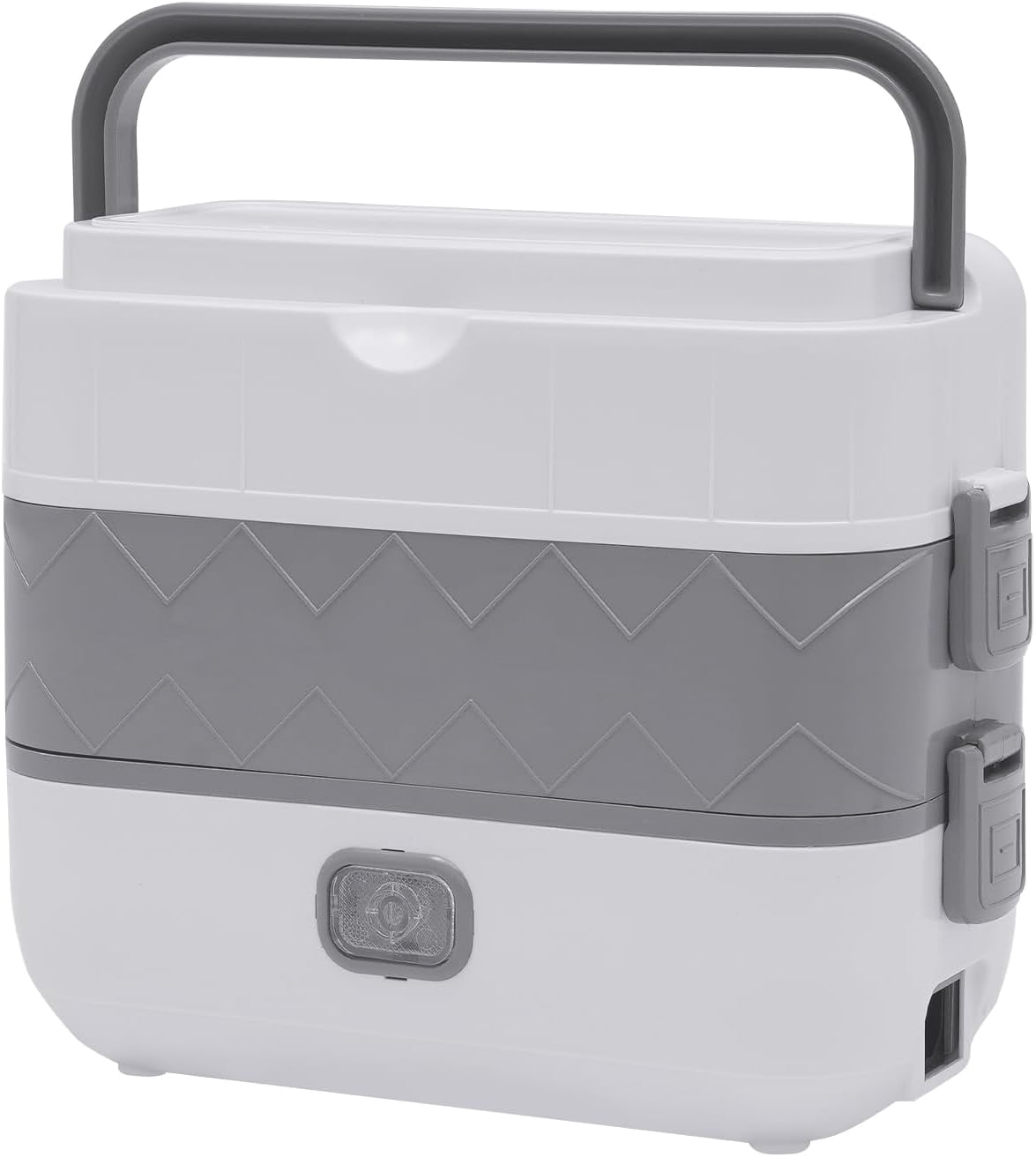 200w Electric Lunch Box Food Warmer,110v Portable lunch box warmer 2 Tiers White+Grey Heated Lunch Box with 201 Stainless Steel Container