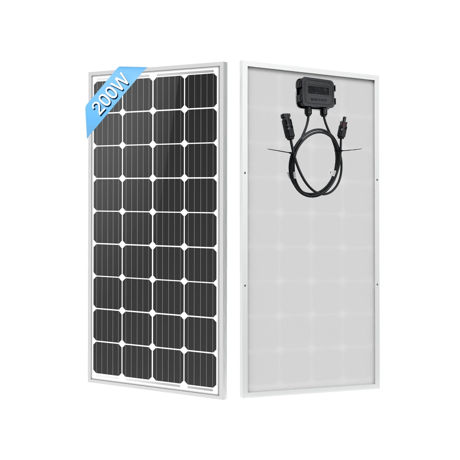 ECO-Baeerss 200W Monocrystalline Solar Panel for RV, Caravan, Boat, Car, Camping, Marine, Rooftop, Farm, and Off-Grid Applications