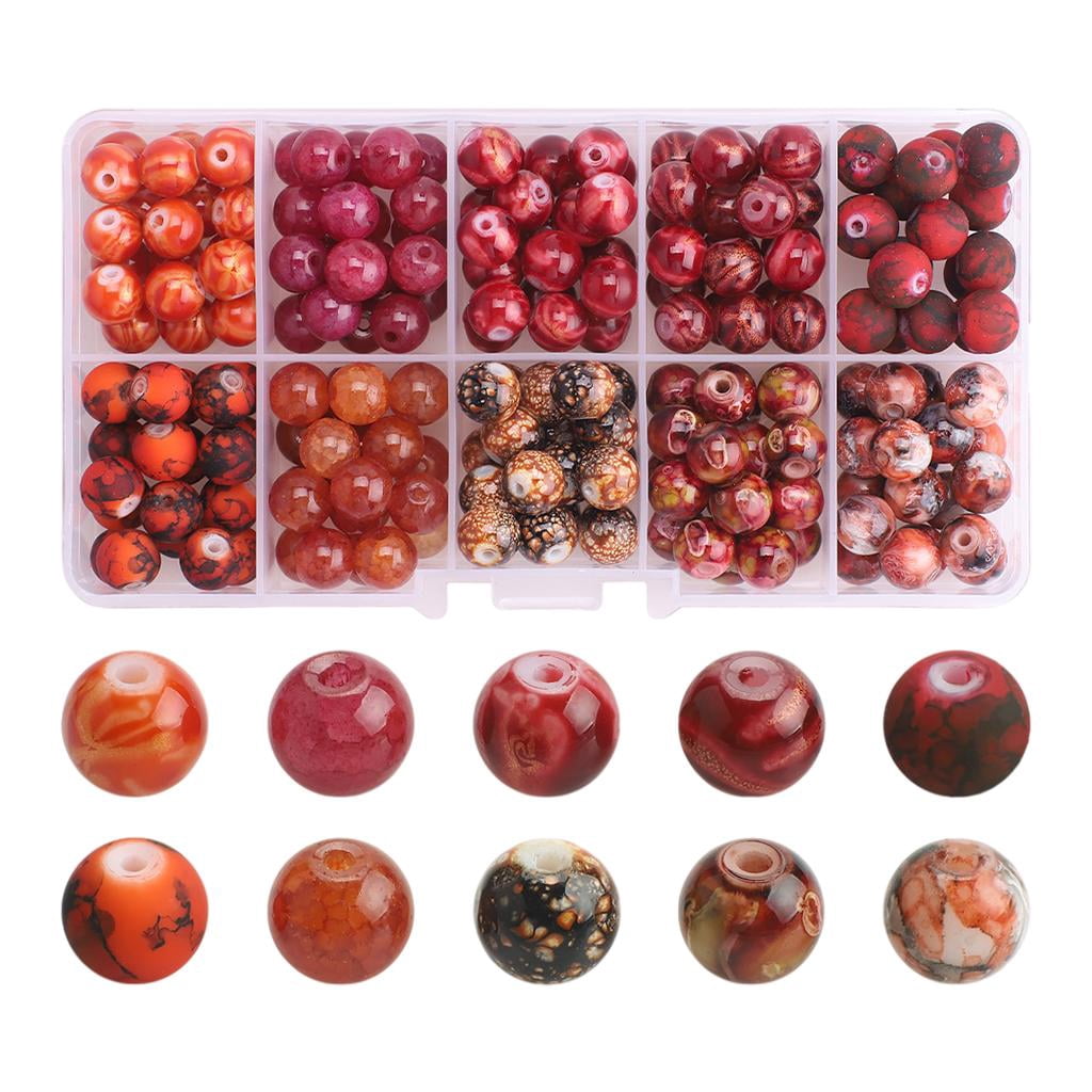200x Glass Beads with Storage Mm with Holes for DIY Bead Necklaces ...